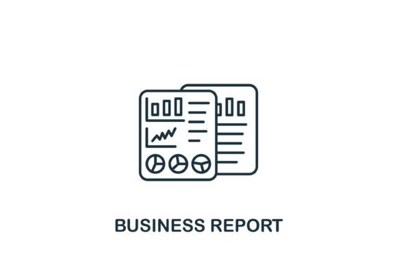 Business Report Icon for Digital Selling and Graphic Design
