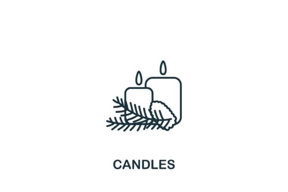 Candles Icon – A Modern Graphic for Editorial and Web Design