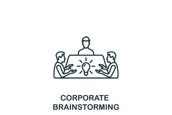 Corporate Brainstorming Icon for Small Business Branding