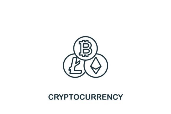 Cryptocurrency Icon – A Modern Graphic Asset for Web and Editorial Design