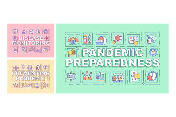 Disease Monitoring Word Concept Banners - Graphic Templates for Crafting