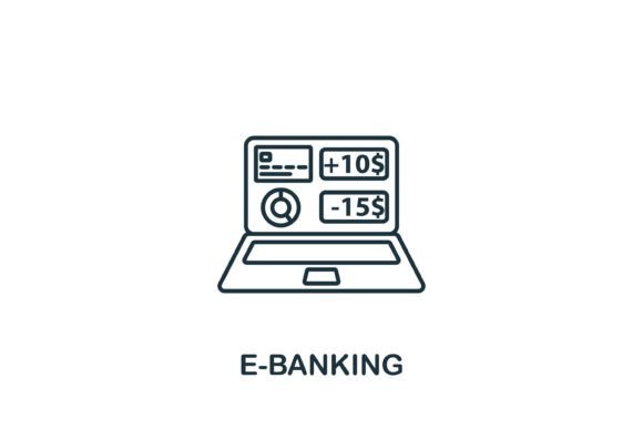 E-Banking Icon for Modern Graphic Design