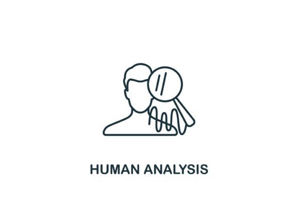 Human Analysis Icon for Modern Web and Editorial Design