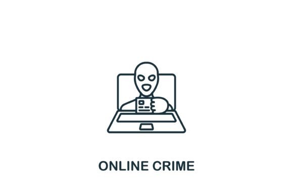 Online Crime Icon for Crafting and Handmade Projects