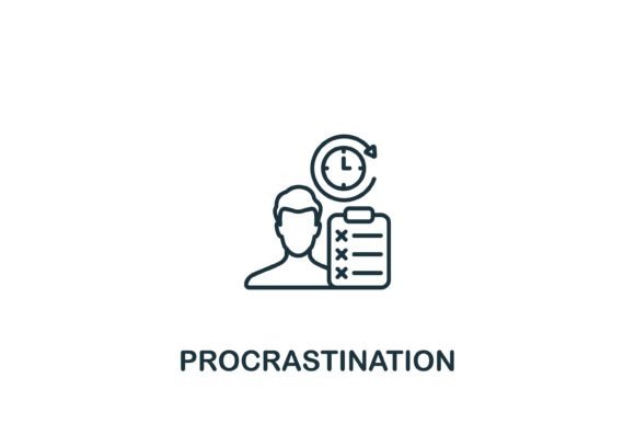 Procrastination Icon for Local Business Branding