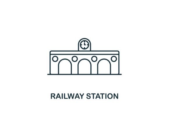 Railway Station Icon for Small Business Branding