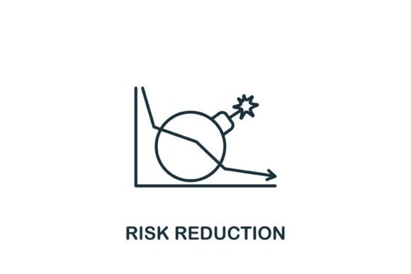Risk Reduction Icon: A Modern Graphic for Editorial Use