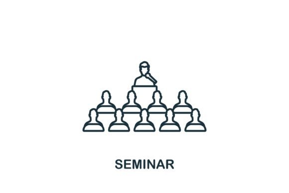 Seminar Icon – A Modern Graphic for Web and Editorial Design