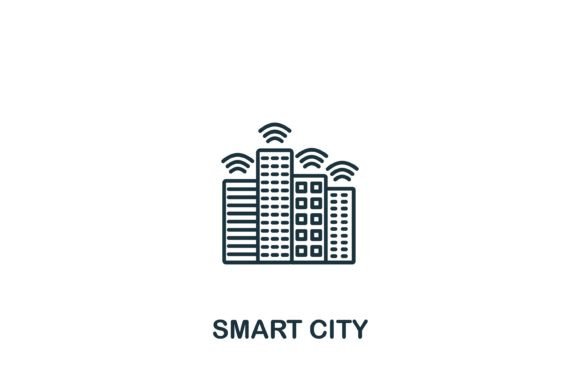 Smart City Icon: A Modern Graphic for Editorial and Web Design