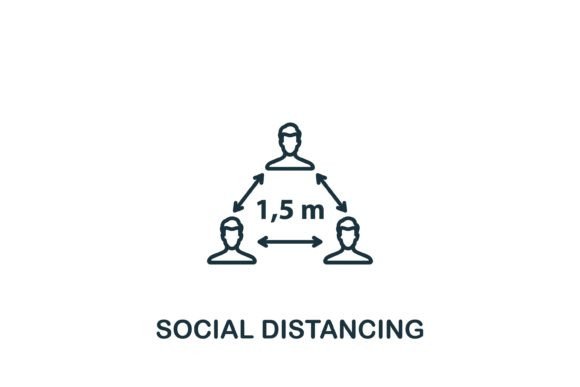 Social Distancing Icon for Graphics and Icons