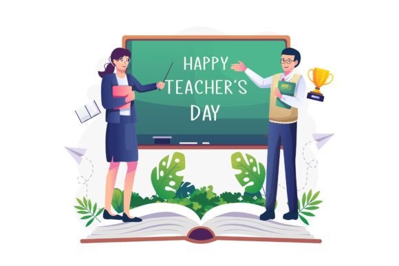 Teacher's Day Illustration SVG for Embroidery Projects