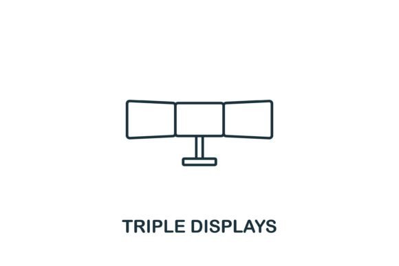 Triple Displays Icon for Modern Graphics and Icons