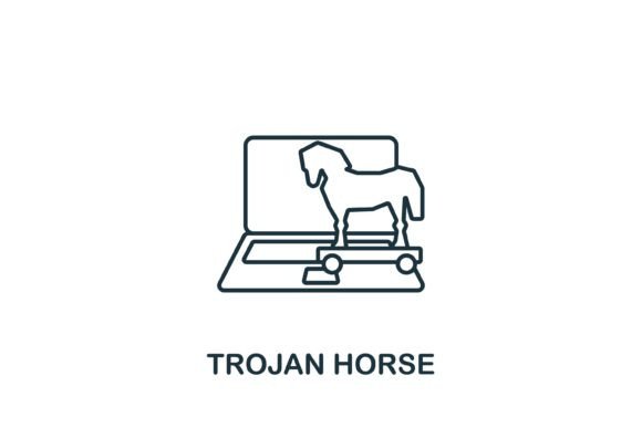 Trojan Horse Icon: A Modern Graphic for Editorial and Web Design