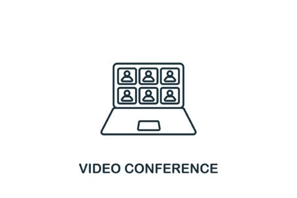 Video Conference Icon: A Modern Graphic for Web and Editorial Design